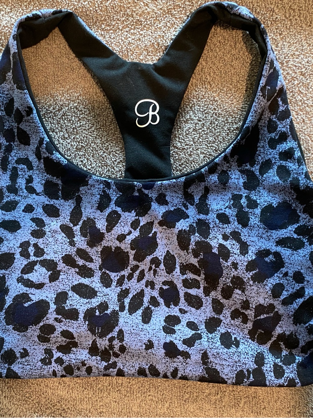 Bombshell Sportswear Blue and Black Leopard Print Sports Bra